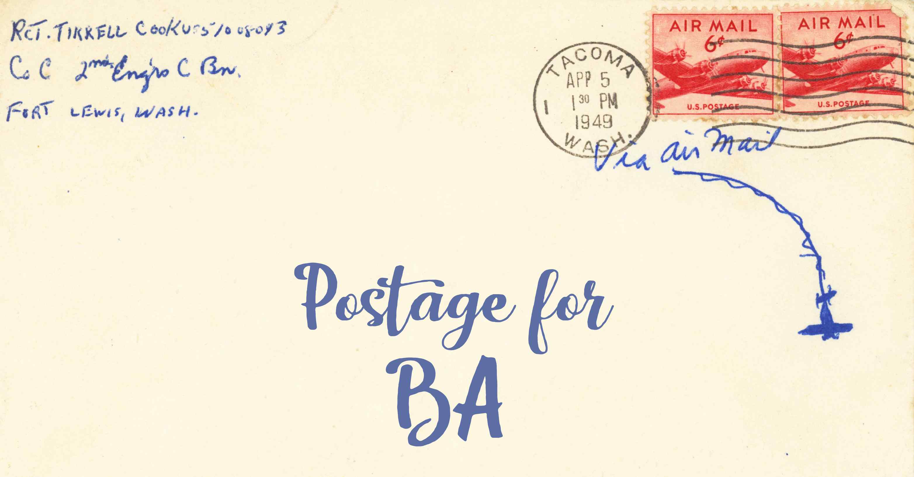 Photo of an old envelope reading 'Postage for Bosnia and Herzegovina'