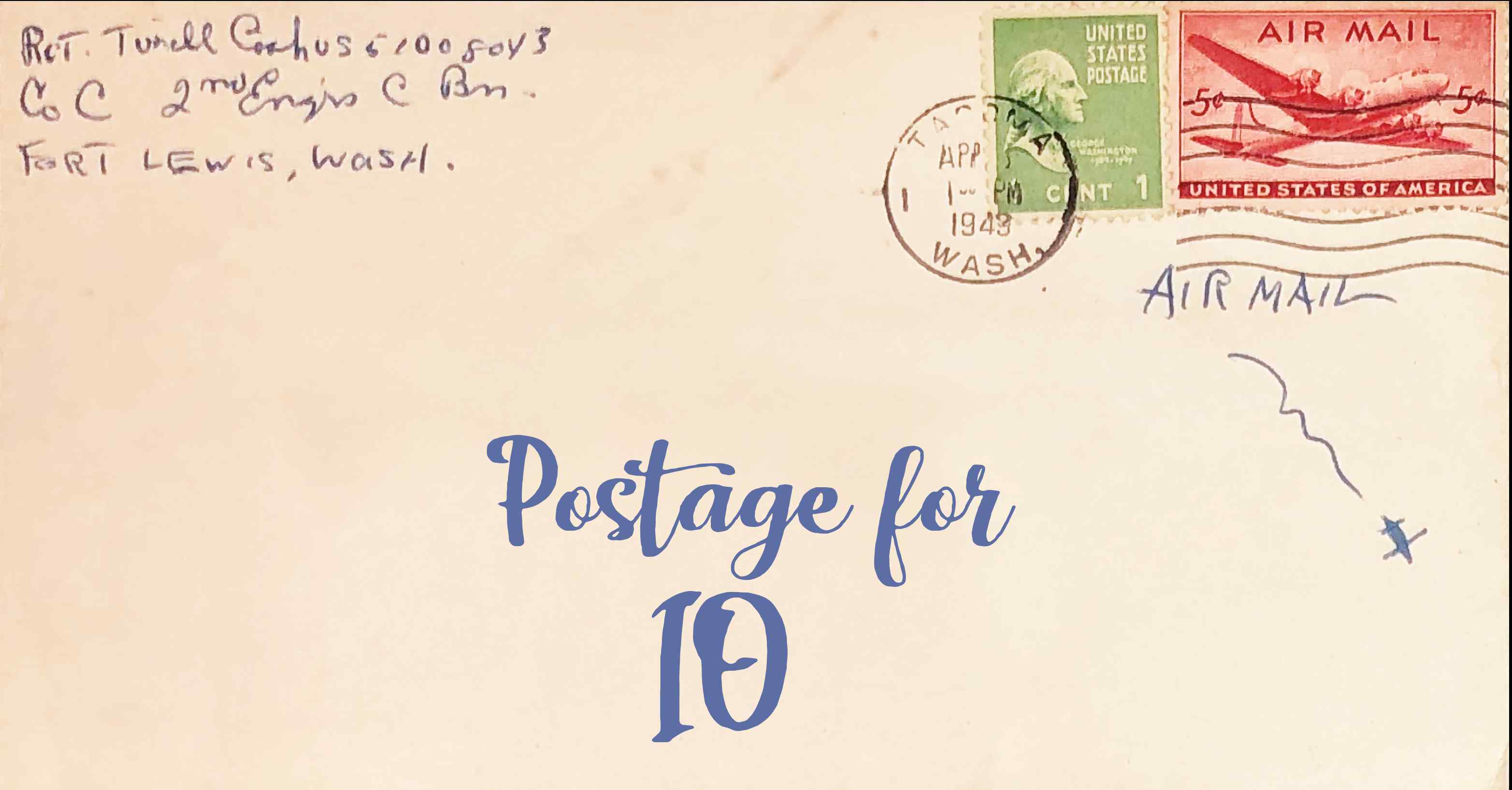 Photo of an old envelope reading 'Postage for Chagos Archipelago'