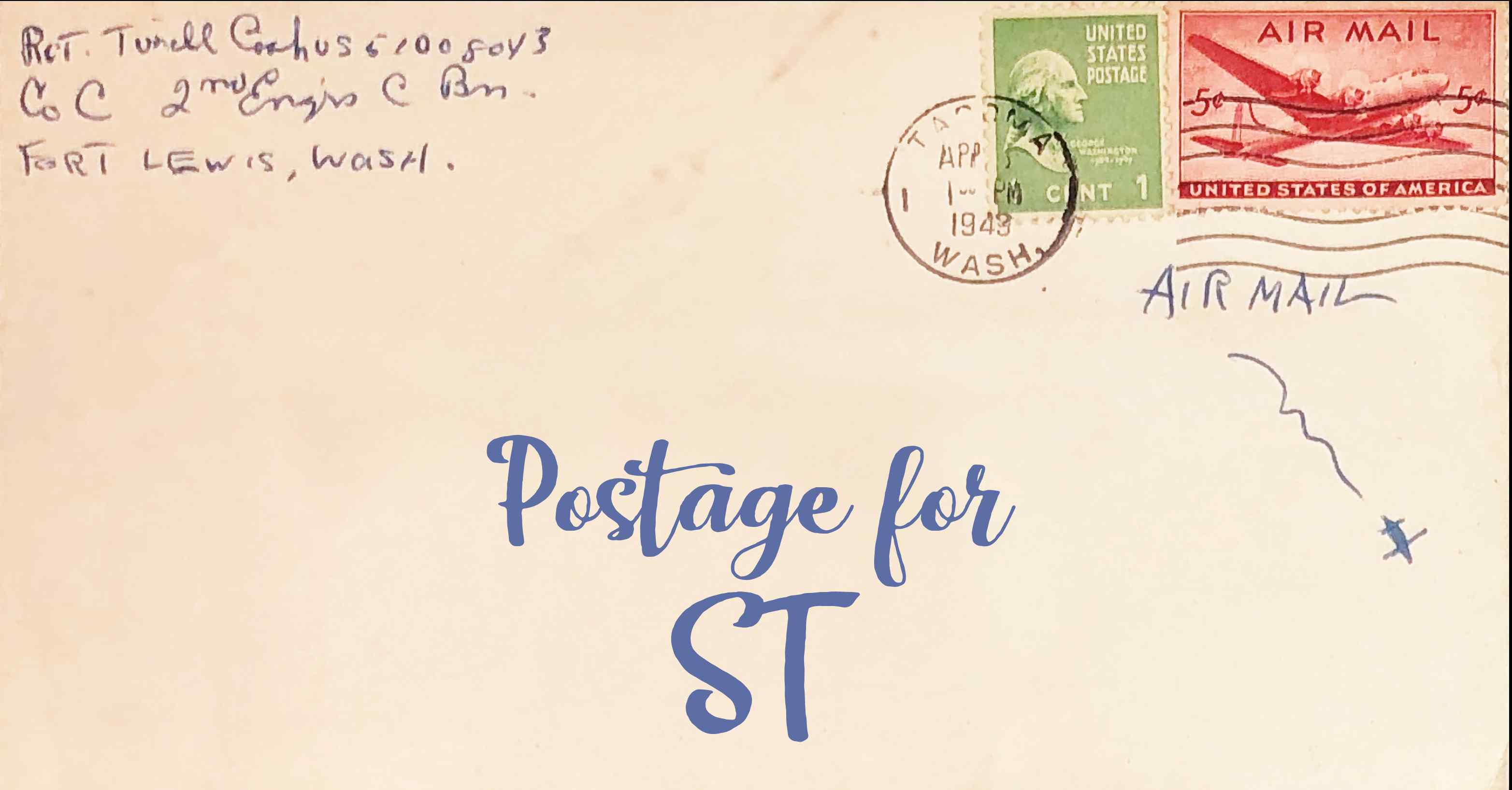 Photo of an old envelope reading 'Postage for Sao Tome and Principe'
